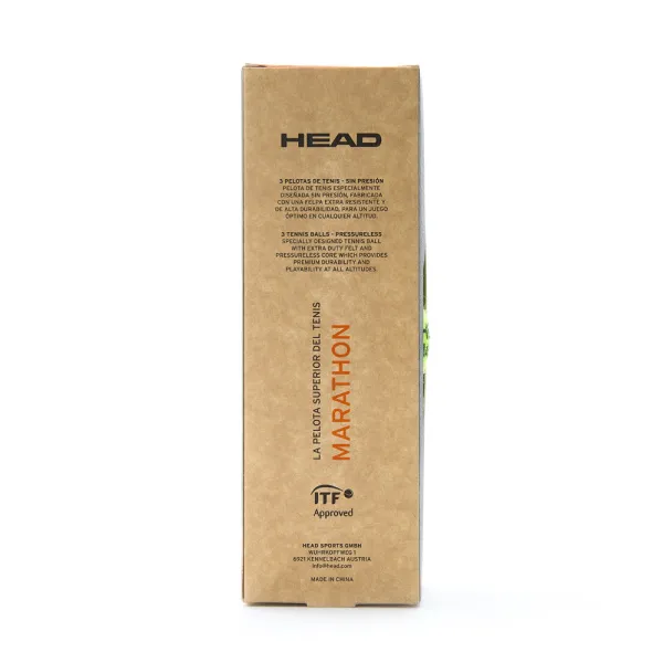 Мяч теннисный HEAD Marathon 3B, 578183, крафт. упак.3шт, без давления, фетр, нат.резина,желтый за 1&nbsp;055.70 ₽ в Краснодаре